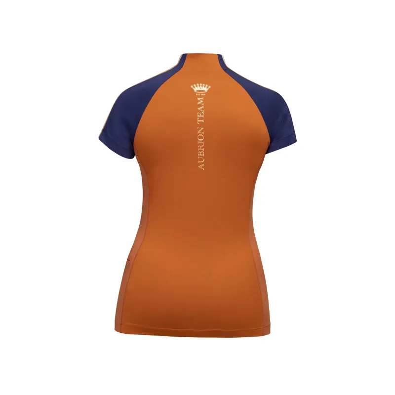 Shires Aubrion Team Ladies Short Sleeve Base Layer - Rust-1