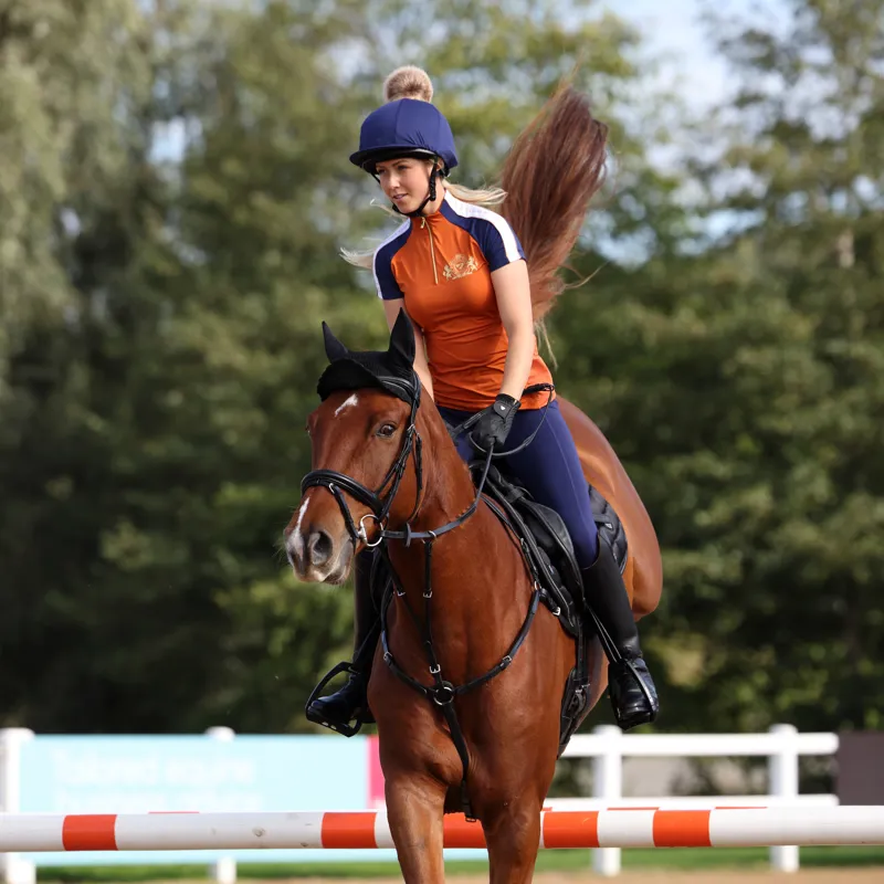 Shires Aubrion Team Ladies Short Sleeve Base Layer - Rust-7