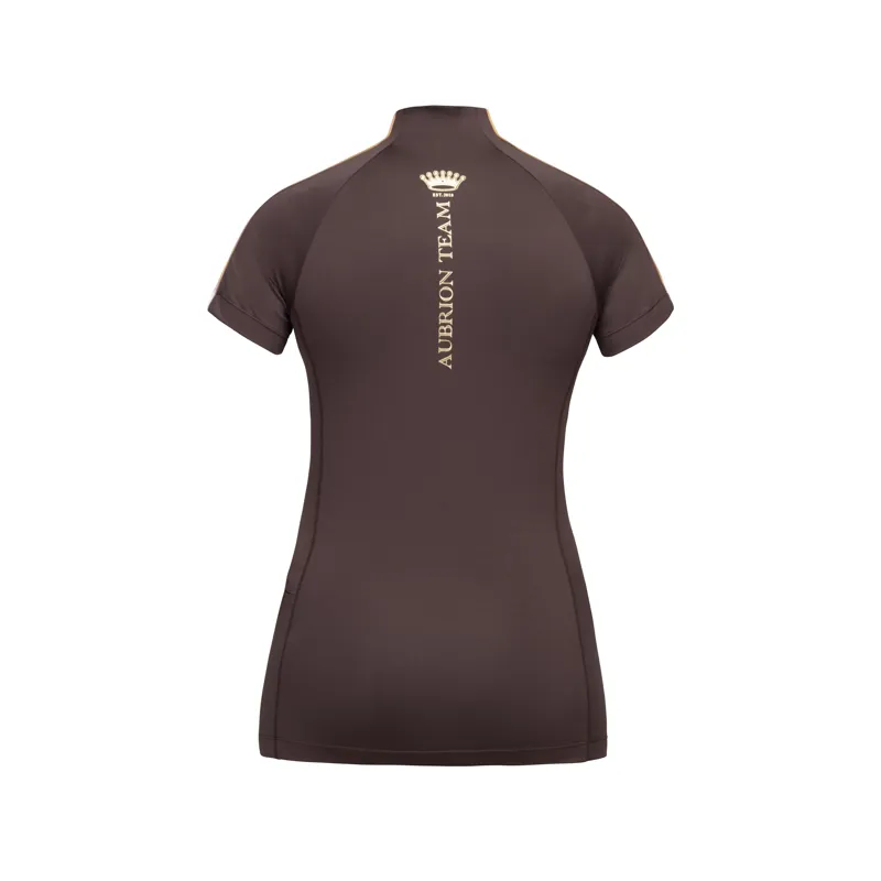 Shires Aubrion Team Ladies Short Sleeve Base Layer - Umber-1