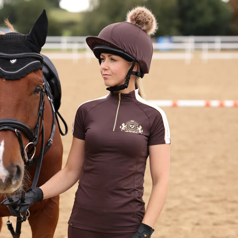 Shires Aubrion Team Ladies Short Sleeve Base Layer - Umber-5
