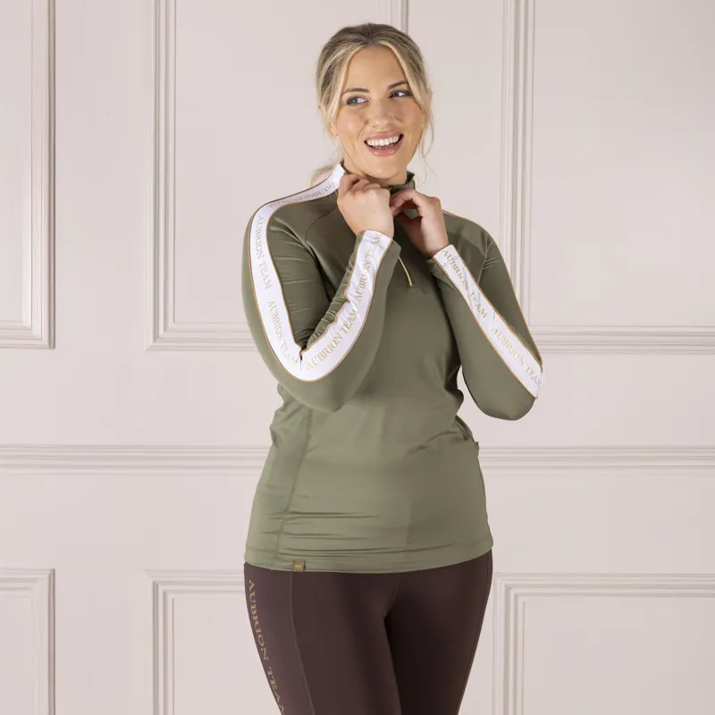 Shires Aubrion Team Ladies Long Sleeve Base Layer - Moss-5