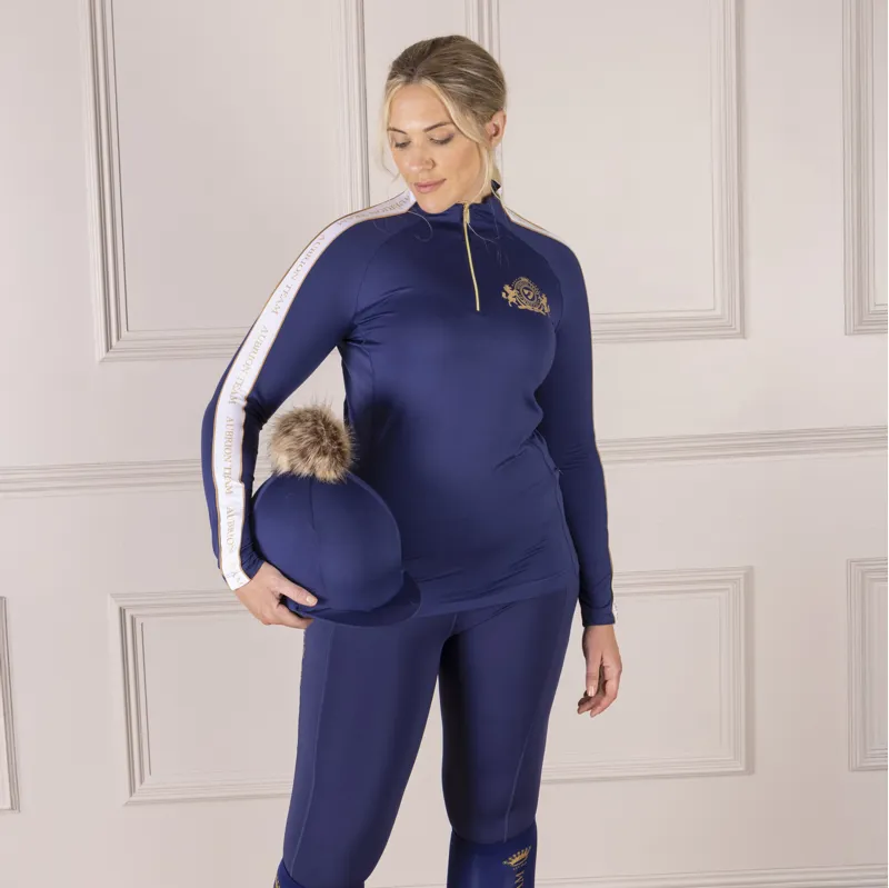 Shires Aubrion Team Ladies Long Sleeve Base Layer - Midnight-6