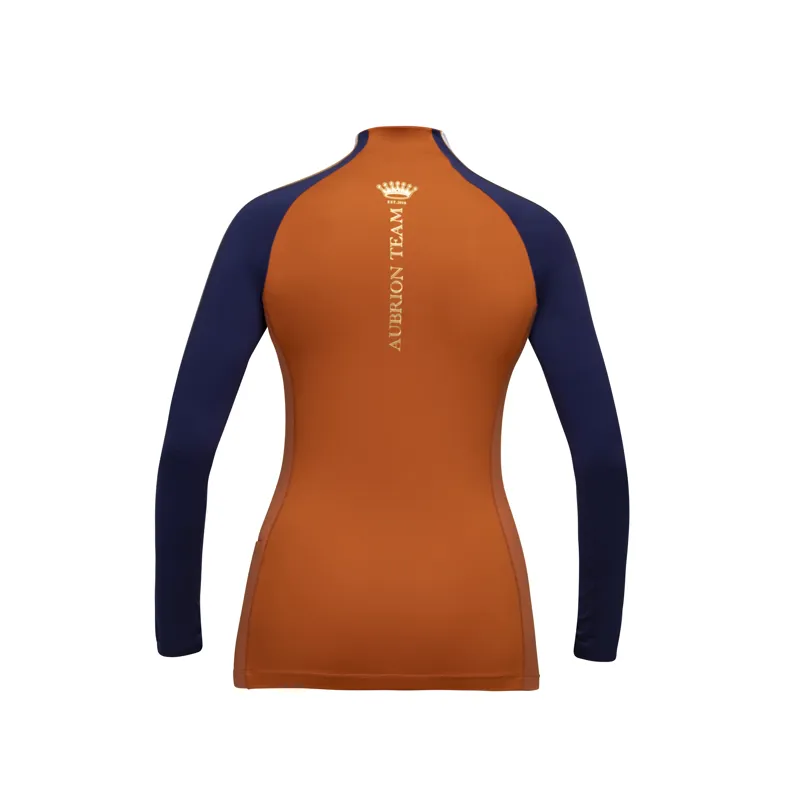 Shires Aubrion Team Ladies Long Sleeve Base Layer - Rust-1