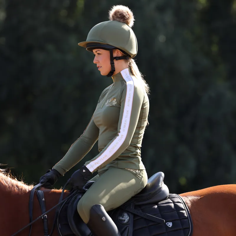 Shires Aubrion Team Ladies Long Sleeve Base Layer - Moss-8