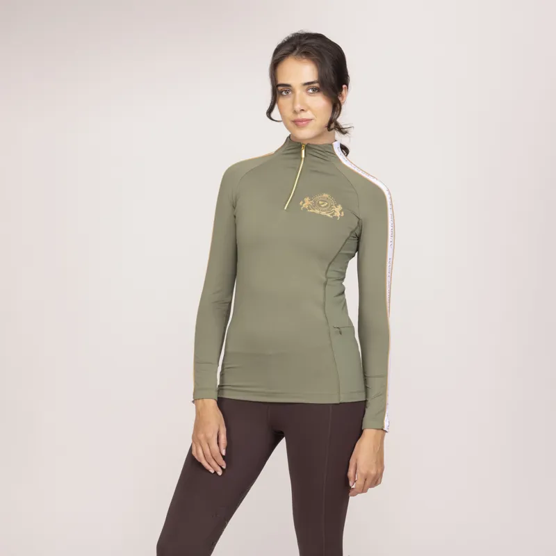 Shires Aubrion Team Ladies Long Sleeve Base Layer - Moss-4