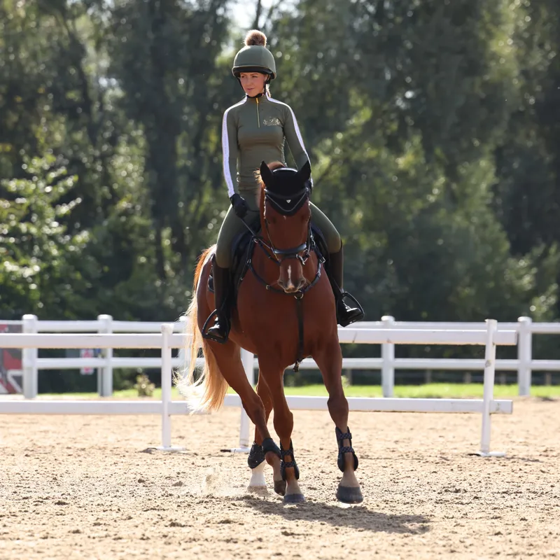 Shires Aubrion Team Ladies Long Sleeve Base Layer - Moss-9