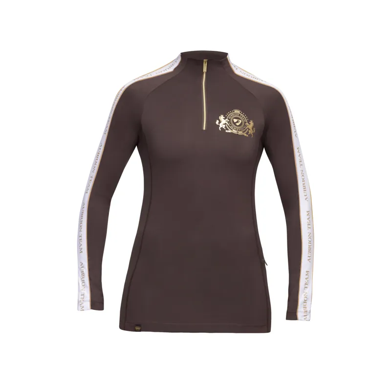 Shires Aubrion Team Ladies Long Sleeve Base Layer - Umber