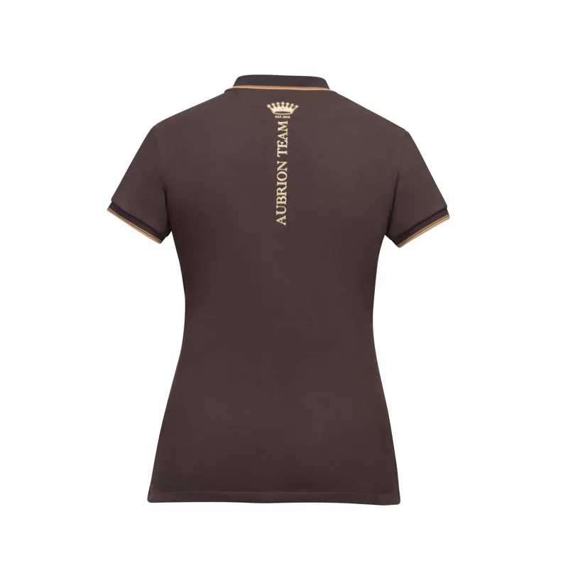 Shires Aubrion Team Ladies Short Sleeve Polo - Umber-1