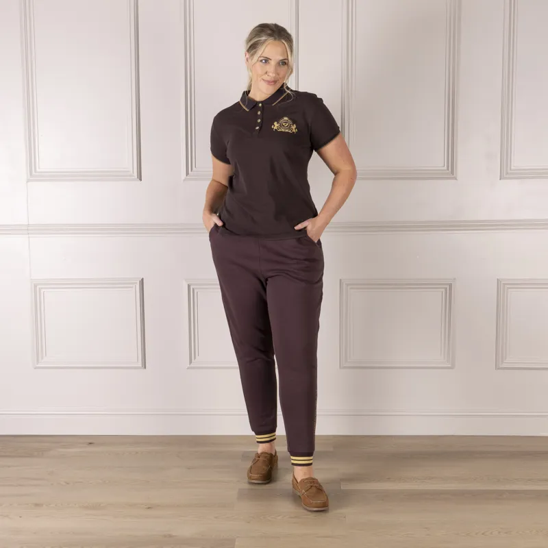 Shires Aubrion Team Ladies Short Sleeve Polo - Umber-5