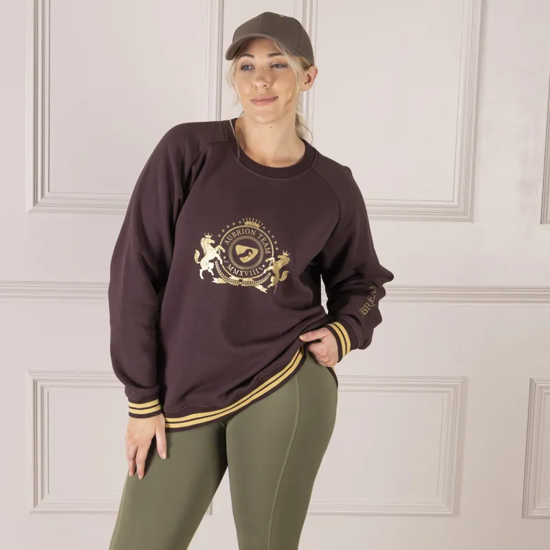 Shires Aubrion Team Ladies Sweatshirt - Umber-2