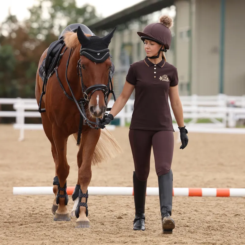 Shires Aubrion Team Ladies Riding Tights - Umber-9