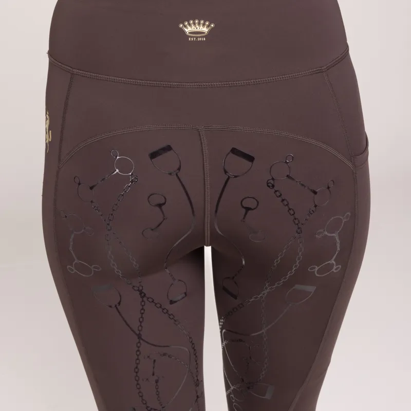 Shires Aubrion Team Ladies Riding Tights - Umber-6