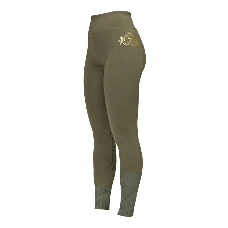 Shires Aubrion Team Ladies Riding Tights - Moss-2