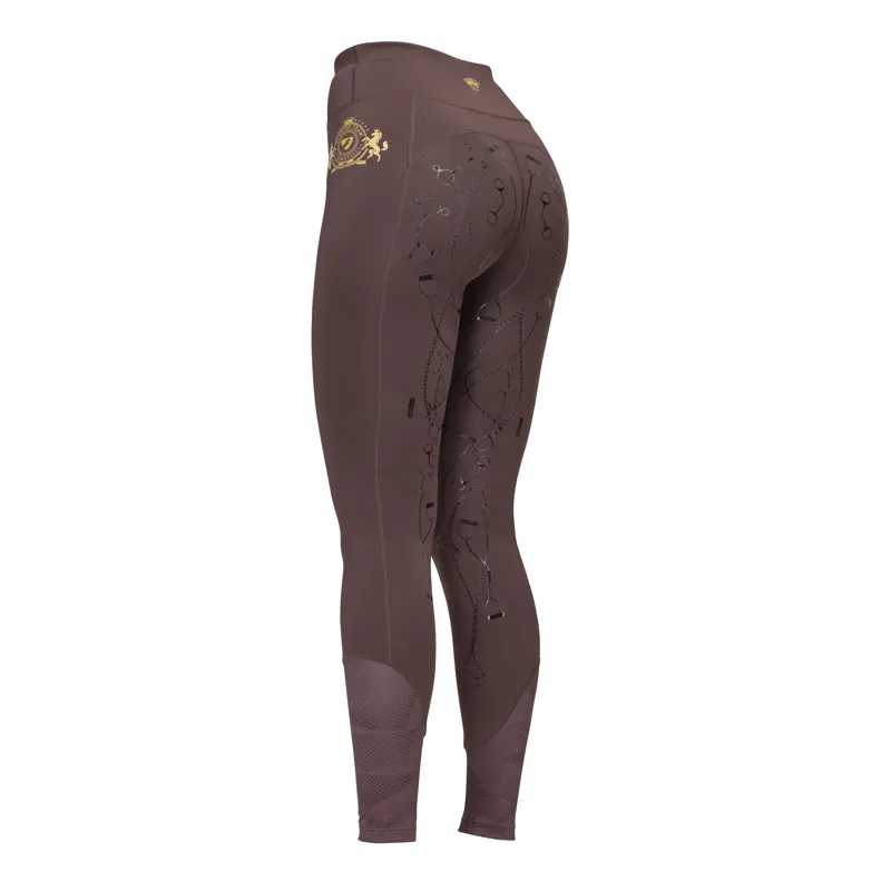 Shires Aubrion Team Ladies Riding Tights - Umber-4