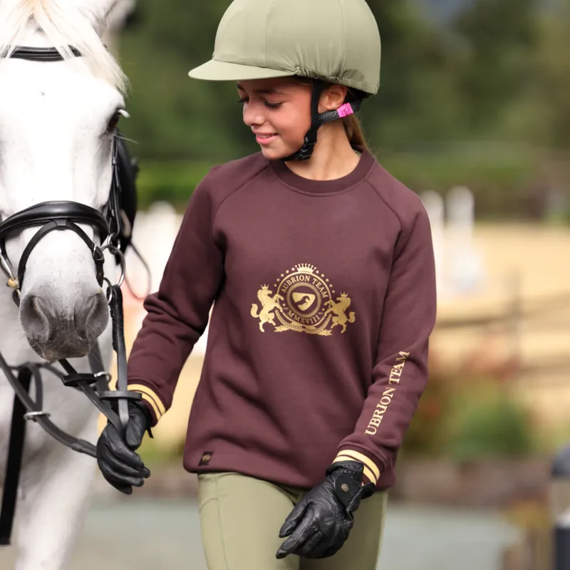 Shires Aubrion Team Children's Sweatshirt - Umber-2