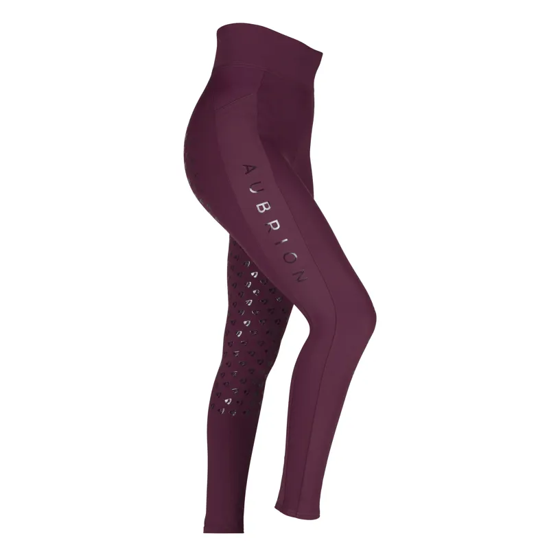 Shires Aubrion Eltar Riding Tights - Black Cherry