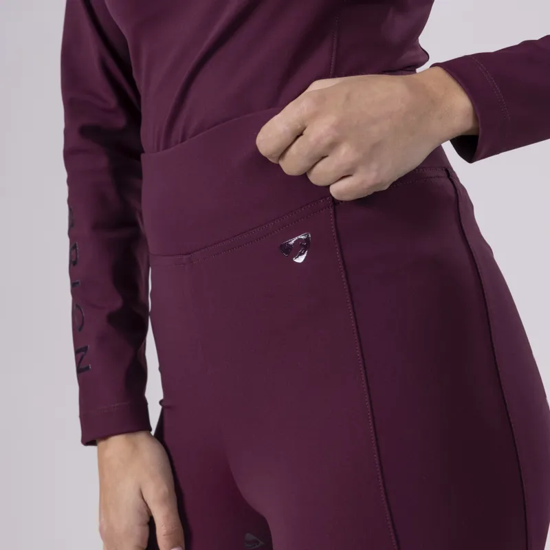 Shires Aubrion Eltar Riding Tights - Black Cherry-8