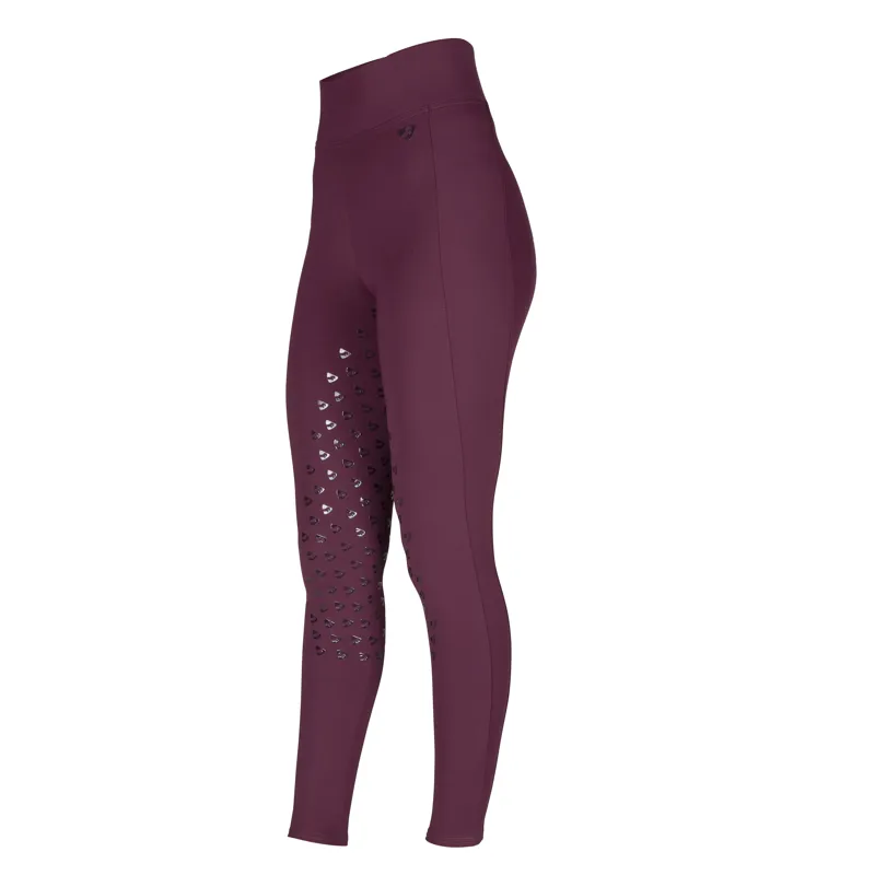 Shires Aubrion Eltar Riding Tights - Black Cherry-2