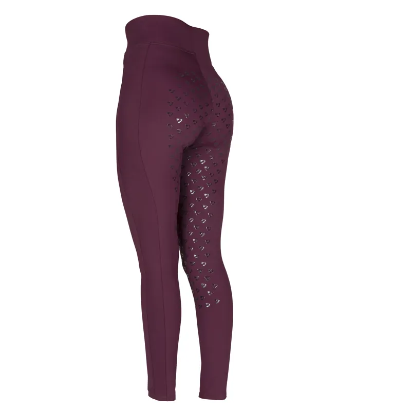 Shires Aubrion Eltar Riding Tights - Black Cherry-3