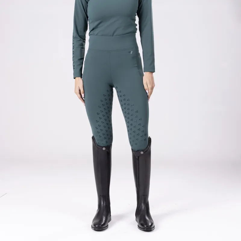 Shires Aubrion Eltar Riding Tights - Green-7
