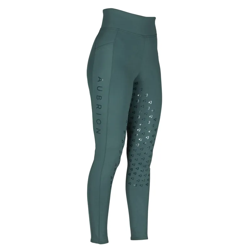 Shires Aubrion Eltar Riding Tights - Green-1