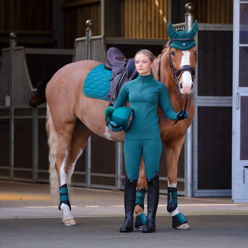 Shires Aubrion Eltar Riding Tights - Green-4