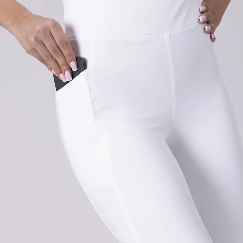 Shires Aubrion Eltar Riding Tights - White-7