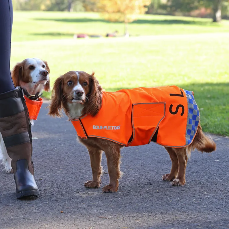 Shires EQUI-FLECTOR Reflective Mesh Dog Coat - Orange-10