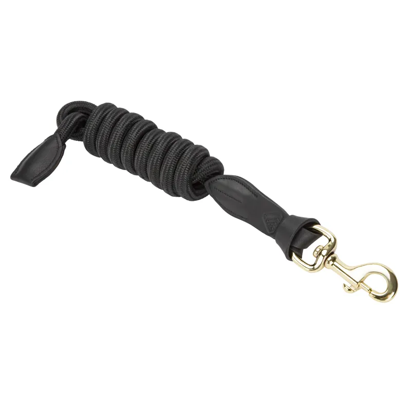 Shires Velociti Lusso Leather Lead Rope - Black