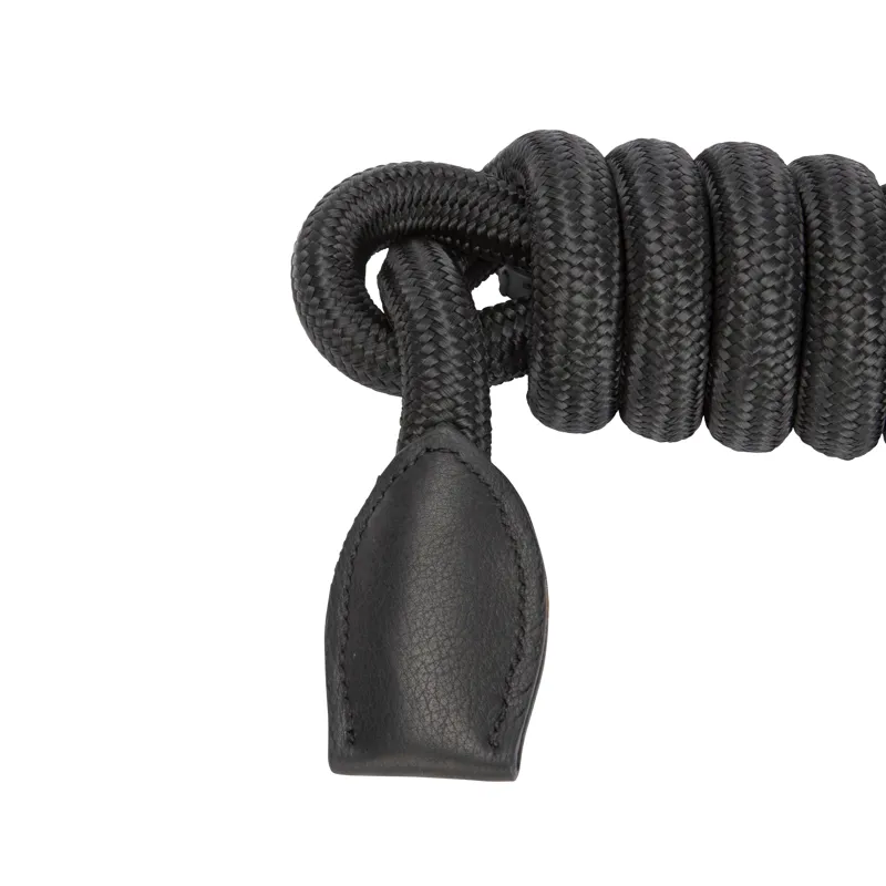 Shires Velociti Lusso Leather Lead Rope - Black-2