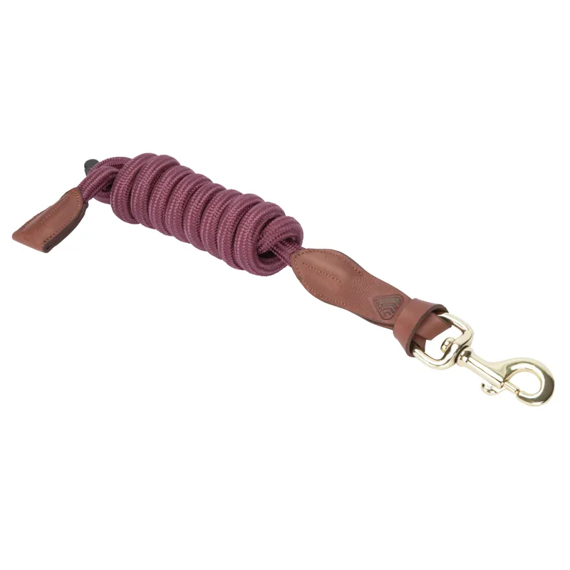 Shires Velociti Lusso Leather Lead Rope - Burgundy