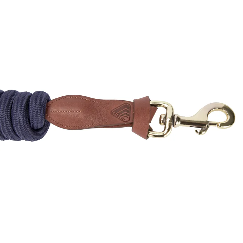 Shires Velociti Lusso Leather Lead Rope - Navy-1