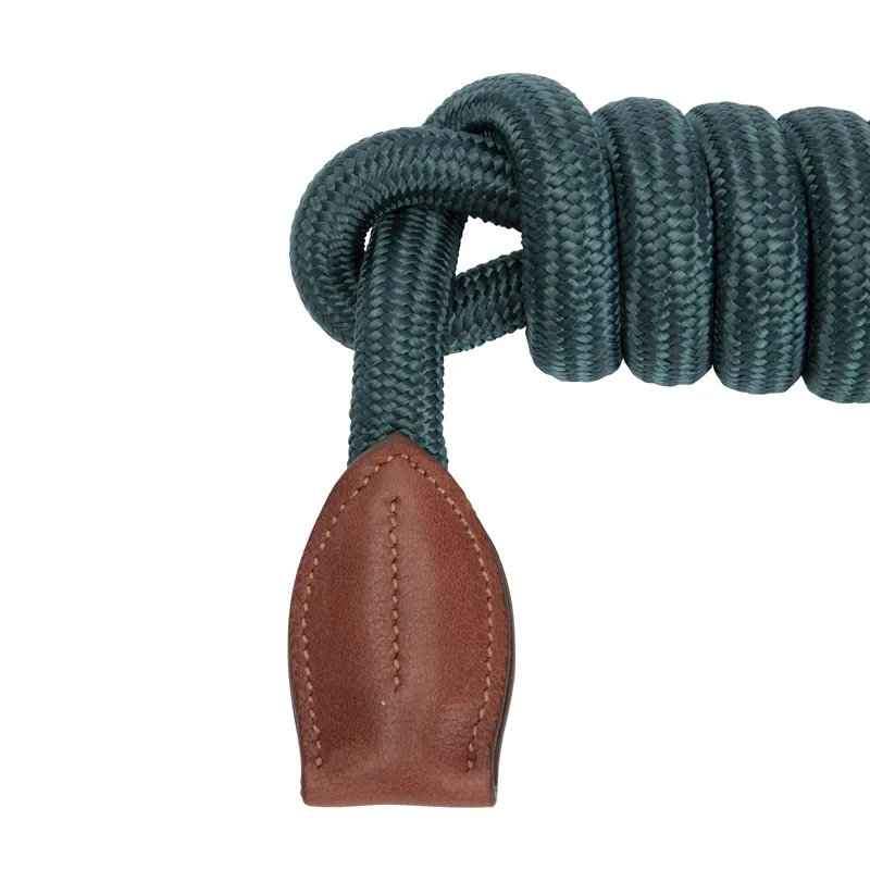 Shires Velociti Lusso Leather Lead Rope - Green-2
