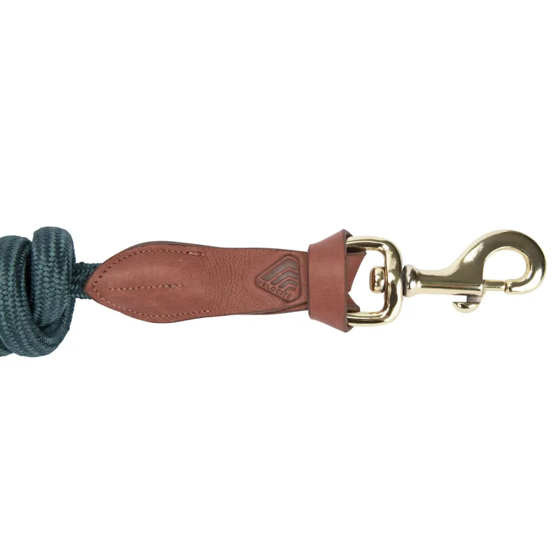 Shires Velociti Lusso Leather Lead Rope - Green-1