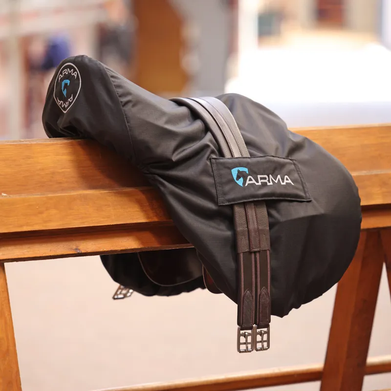 Shires ARMA Waterproof Fleece Lined Saddle Cover - Black-1