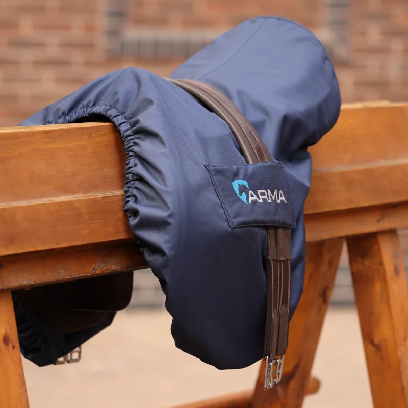 Shires ARMA Waterproof Fleece Lined Saddle Cover - Navy-1