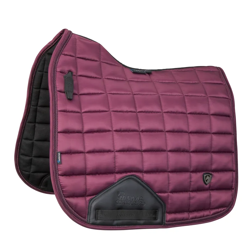 Shires ARMA Eltar Satin Dressage Saddlecloth - Black Cherry