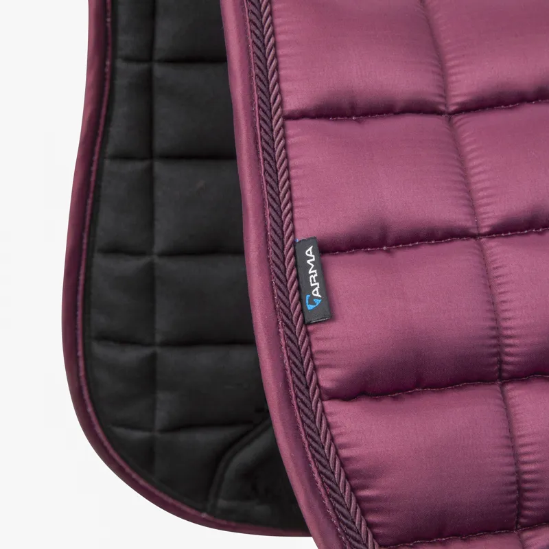 Shires ARMA Eltar Satin Dressage Saddlecloth - Black Cherry-5