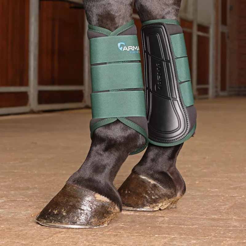Shires ARMA Contour Pro Brushing Boots - Green-6