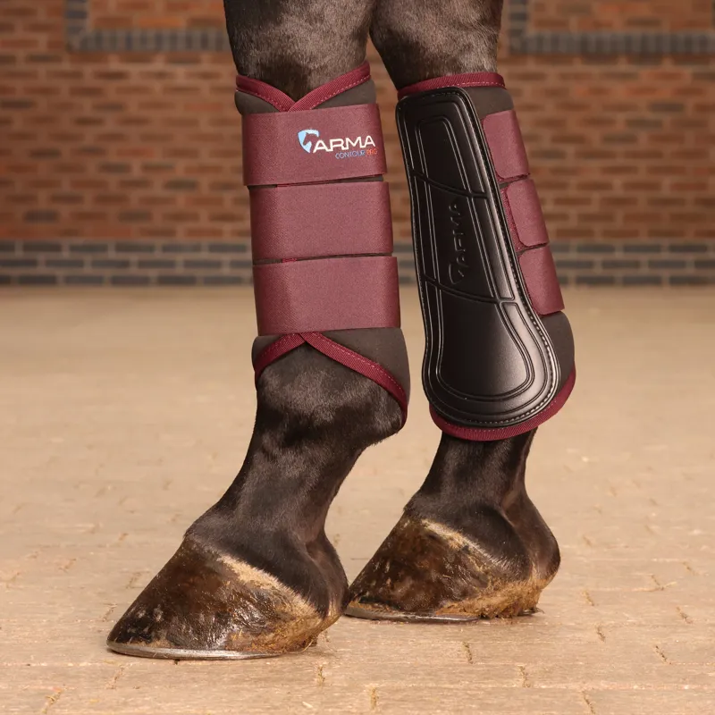Shires ARMA Contour Pro Brushing Boots - Black Cherry-7
