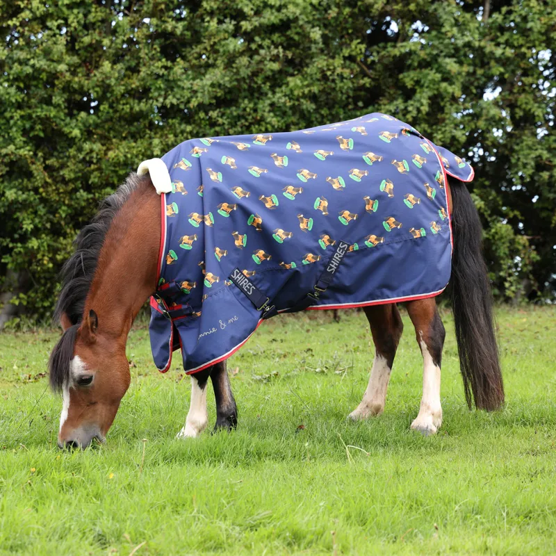Shires Winnie and Me 0g Turnout Rug - Navy-2