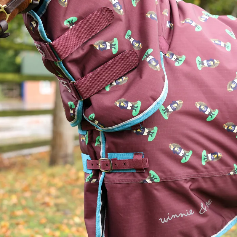 Shires Winnie and Me 200g Turnout Rug - Maroon-3