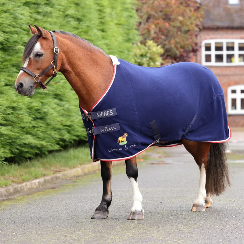 Shires Winnie and Me Fleece Rug - Navy-1