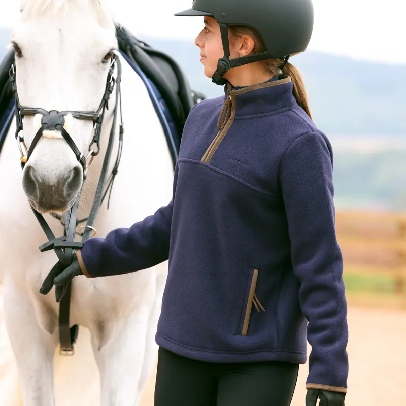 Shires Aubrion Children's Core Half Zip Fleece - Navy-1