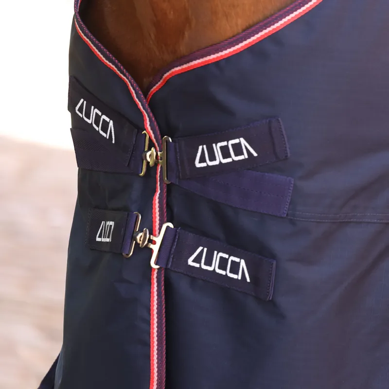 LUCCA Lightweight 0g Standard Neck Turnout Rug - Navy-2