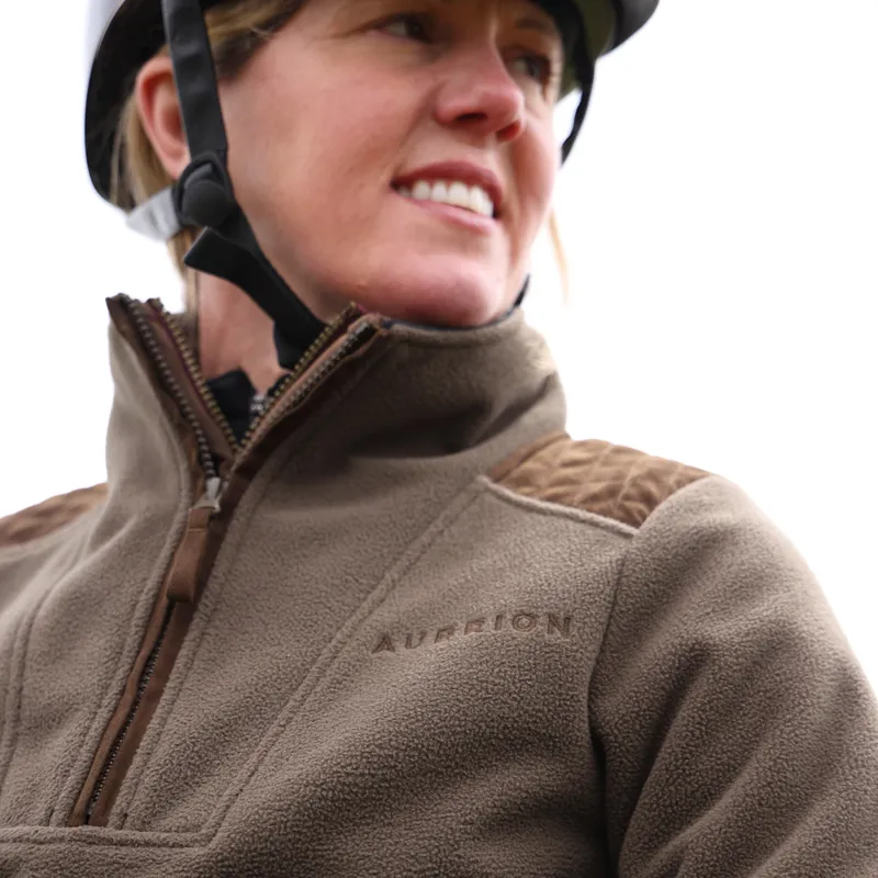 Shires Aubrion Heritage Quarter Zip Fleece - Dark Olive-8