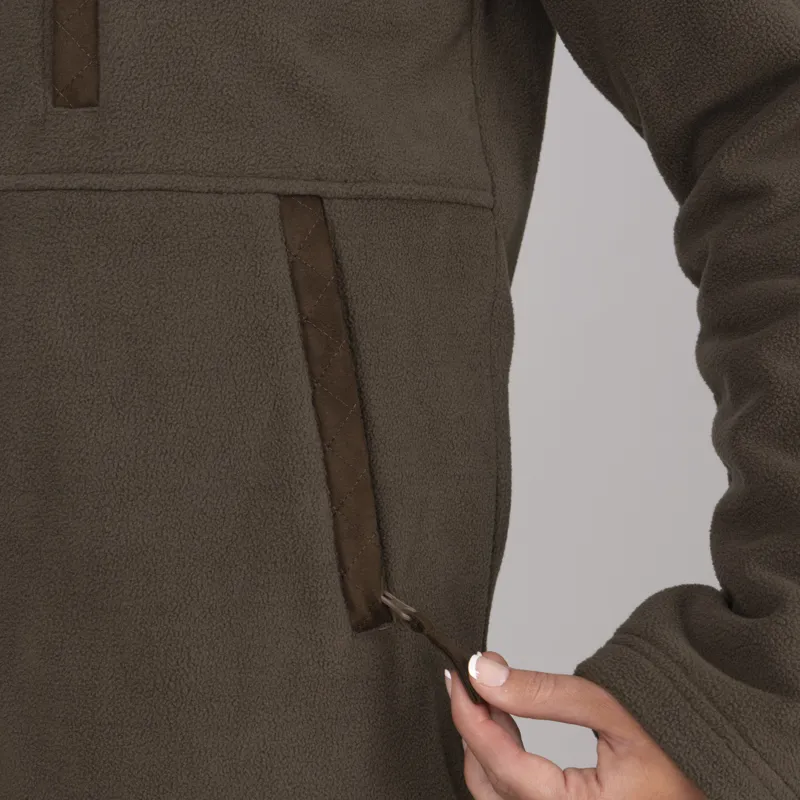 Shires Aubrion Heritage Full Zip Fleece - Dark Olive-5