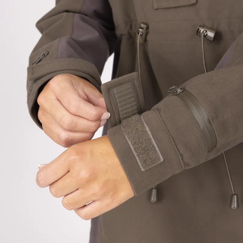 Shires Aubrion Heritage Quarter Zip Pull-On Waterproof Jacket - Dark Olive-3