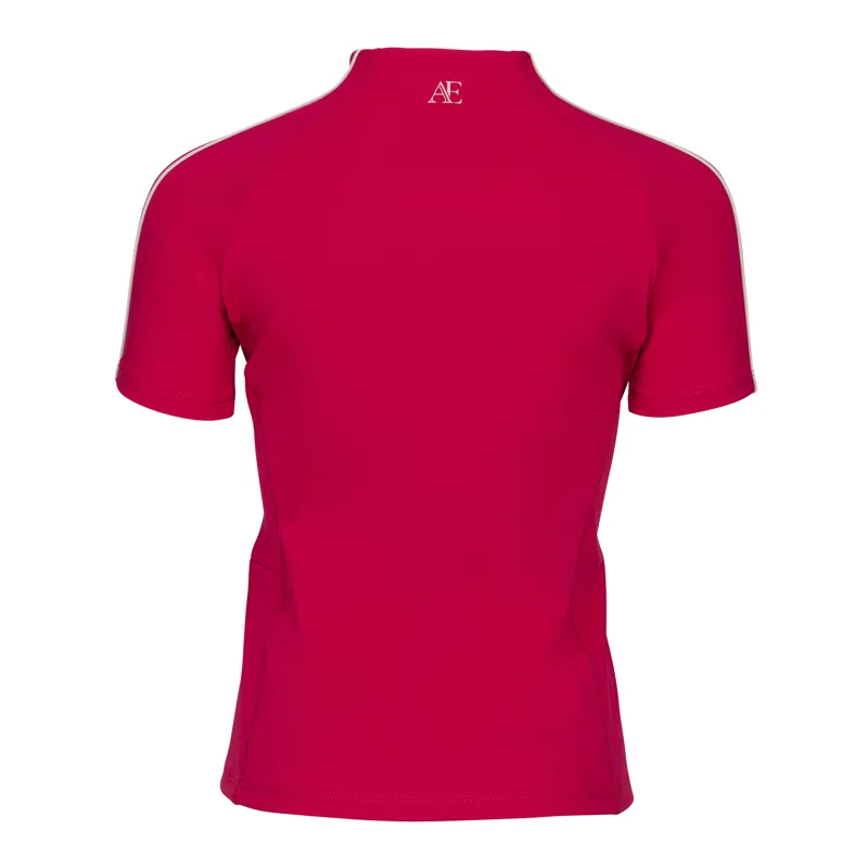Aubrion Equestrian Junior Short Sleeve Base Layer - Dewberry-1