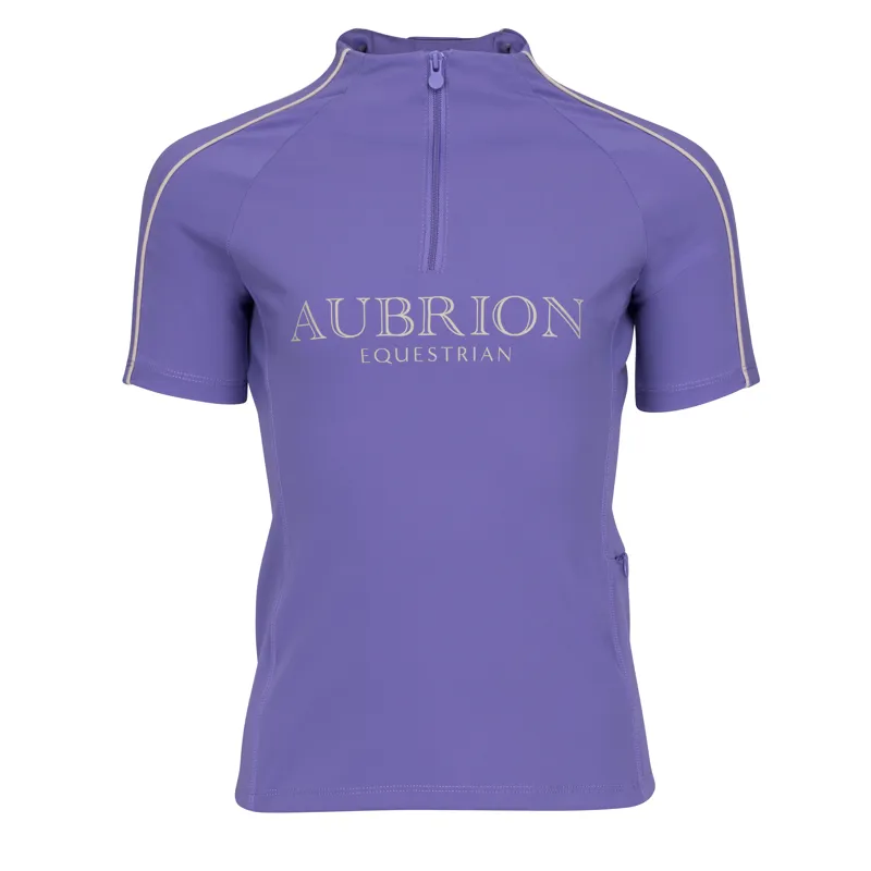 Shires Aubrion Equestrian Junior Short Sleeve Base Layer - Heather